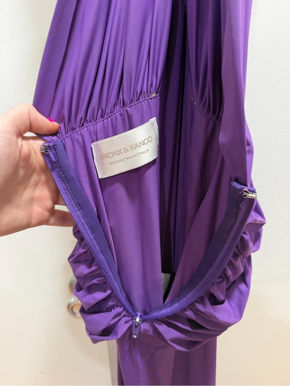 Bronx and Banco Purple Hooded Twist Maxi Gown - Picture 6 of 6